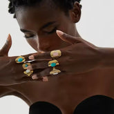 LYRA WHITE AGATE BOHO RING